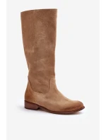 Zamszowe Kozaki Damskie Do Połowy Łydki Na Zamek Lewski 3616 Beżowe Zamszowe Kozaki Damskie Do Połowy Łydki Na Zamek Lewski 3616 Beżowe