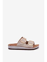 Dámské pantofle se zlatými sponami Inblu CP000061 Béžové