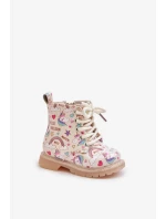 Detské zateplené členkové topánky so zipsom Unicorns Beige Tiptop Detské zateplené členkové topánky so zipsom Unicorns Beige Tiptop