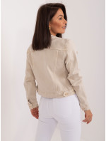 Svetlo béžová krátka džínsová bunda s vreckami