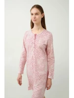 Vamp - Ružová nočná košeľa s leopardím vzorom 21391 - Vamp
