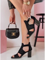 Dámske sandále na podpätku AMIRIA black FashionStreet ZY0806 Dámske sandále na podpätku AMIRIA black FashionStreet ZY0806