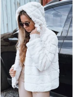 Dámska obojstranná kožušinová bunda s kapucňou svetlo béžová FashionStreet TY5273