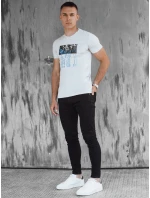 Pánske bavlnené tričko s potlačou šedé FashionStreet RX5560
