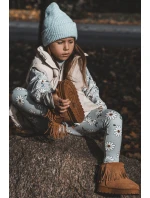 Ocieplane Botki Śniegowce Dziecięce Z Ozdobnymi Frędzlami Camel Nimia