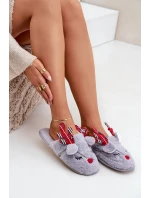 Świąteczne Kapcie Z Motywem Renifera Szare Sylaia