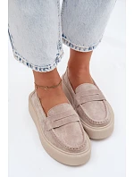 Mokasiny z přírodního semiše na platformě Vinceza Béžové