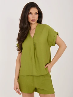 Blúzka D60103M11235B3 olivovo zelená