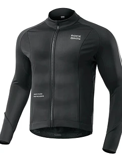 Cyklistická bunda Rockbros na jeseň/zimu s dlhými rukávmi, veľkosť L – čierna