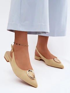 Dámske sandále na nízkom podpätku s ozdobou Yellow Sparkle