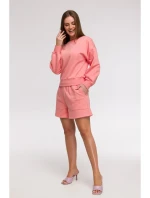 B293 Mikina s otvoreným chrbtom - koralová