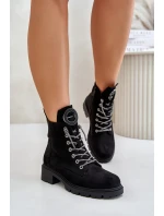 Zateplené topánky s ozdobným šnurovaním Vinceza Black