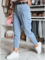 Dámske bavlnené nohavice CHINOSKA modré FashionStreet UY2559 Dámske bavlnené nohavice CHINOSKA modré FashionStreet UY2559
