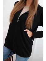 Dámska mikina s kapucňou a sťahovacou šnúrkou čierna