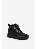 Buty Trekkingowe Trapery Dziecięce Ocieplane Big Star SS374075 Czarne