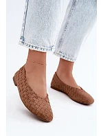 Kožené balerínky Camel Larelle s rovnou špičkou Kožené balerínky Camel Larelle s rovnou špičkou