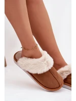 Ženské pantofle s kožešinou Camel Carisse