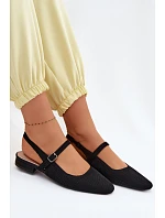 Materiálové Baleríny Dámské S Páskem Černé Selrene