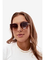 Bezrámové slnečné okuliare typu Cat Eye s UV filtrom 400, hnedé
