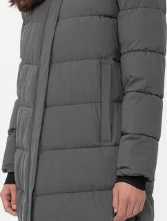 Dámsky prešívaný kabát H4Z22-KUDP012-24S sivý - 4F