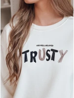 Dámska nadrozmerná mikina s výšivkou SOFTRUS ecru FashionStreet BY1411 Dámska nadrozmerná mikina s výšivkou SOFTRUS ecru FashionStreet BY1411