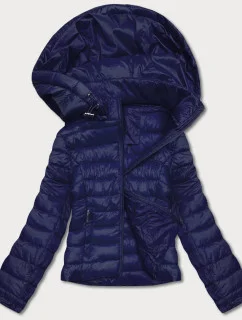 Tmavomodrá dámska prešívaná bunda pre prechodné obdobie (23M9001-221)