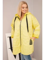 Dámska prešívaná bunda s kapucňou a HOPE Yellow Dámska prešívaná bunda s kapucňou a HOPE Yellow