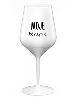 MOJE TERAPIE - biely nerozbitný pohár na víno 470 ml