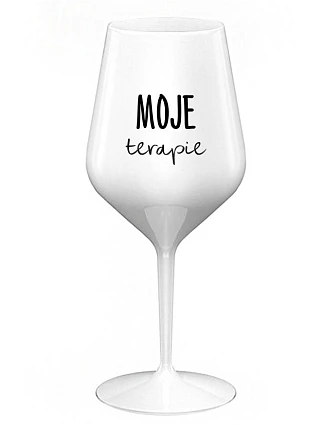 MOJE TERAPIE - biely nerozbitný pohár na víno 470 ml