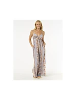 Overal RIP CURL San Carlos Tie Front Jumpsuit, tyrkysová Overal RIP CURL San Carlos Tie Front Jumpsuit, tyrkysová