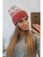 Dámska čiapka Samara K346 červená+béžová