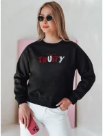 Dámska nadrozmerná mikina s výšivkou SOFTRUS čierna FashionStreet BY1408
