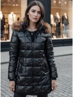 WINTERZIP dámska prešívaná zimná bunda s kapucňou čierna FashionStreet TY4568z