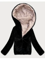 Dámska obojstranná prechodná bunda S'West v nude a čiernej farbe (B8546-5101) Dámska obojstranná prechodná bunda S'West v nude a čiernej farbe (B8546-5101)