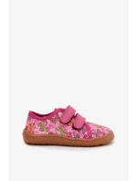 Dětské domácí boty Barefoot Motýli Froddo Canvas G1700440-11 Růžové