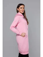 Svetloružová dlhá tepláková mikina (YS10005-20)