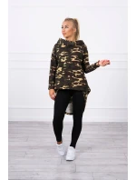 Mikina moro s dlhým chrbtom khaki+hnedá