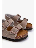 Detské sandále na korkovej platforme, zapínanie na suchý zips, sivé Rorria Detské sandále na korkovej platforme, zapínanie na suchý zips, sivé Rorria