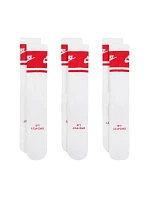 Nike Everyday Elevated Crew 3 páry bielych a červených ponožiek IM7949 900