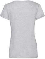 Fruit of the Loom Lady-Fit Valueweight V-Neck T Dámske tričko s výstrihom do V 16.1398 heather grey
