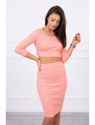 Súprava blúzky a sukne v marhuľovej farbe Súprava blúzky a sukne v marhuľovej farbe