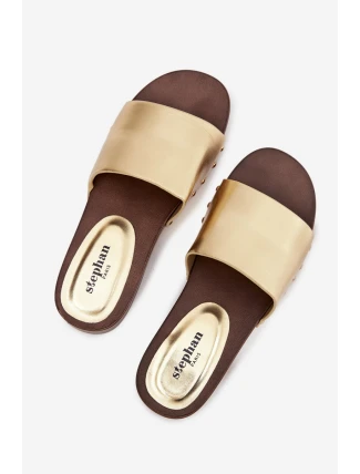 Dámské žabky se zlatými sponkami Terissa