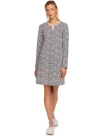 Dámska nočná košeľa 15444 - 271 šedá/ružová so vzorom - Vamp