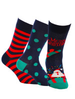 Pánske slávnostné vianočné vzorované ponožky 3PP