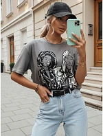 Dámske bavlnené tričko COMIS tmavosivé FashionStreet RY2607 Dámske bavlnené tričko COMIS tmavosivé FashionStreet RY2607