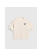 Dámske tričko oversize s potlačou 4F 4FWSS25TTSHF1993-11S