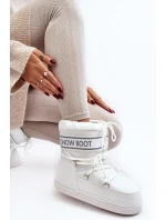 Damskie Wiązane Śniegowce Białe Soia