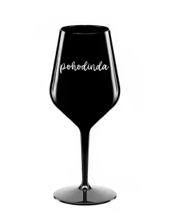 POHODINDA - černá nerozbitná sklenice na víno 470 ml