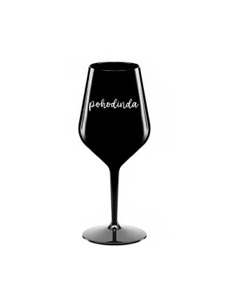 POHODINDA - černá nerozbitná sklenice na víno 470 ml