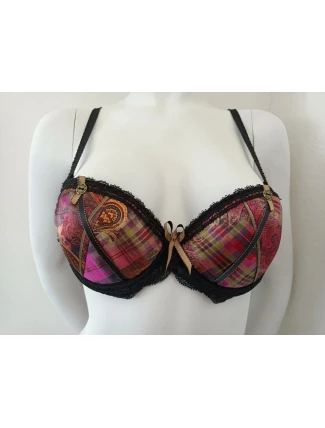 Vystužená podprsenka s kosticou Flamenco čierno-ružová - Hamana